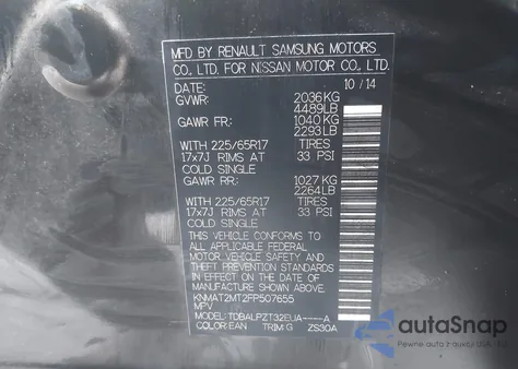 2015 Nissan Rogue S from USA, damaged, VIN KNMAT2MT2FP507655